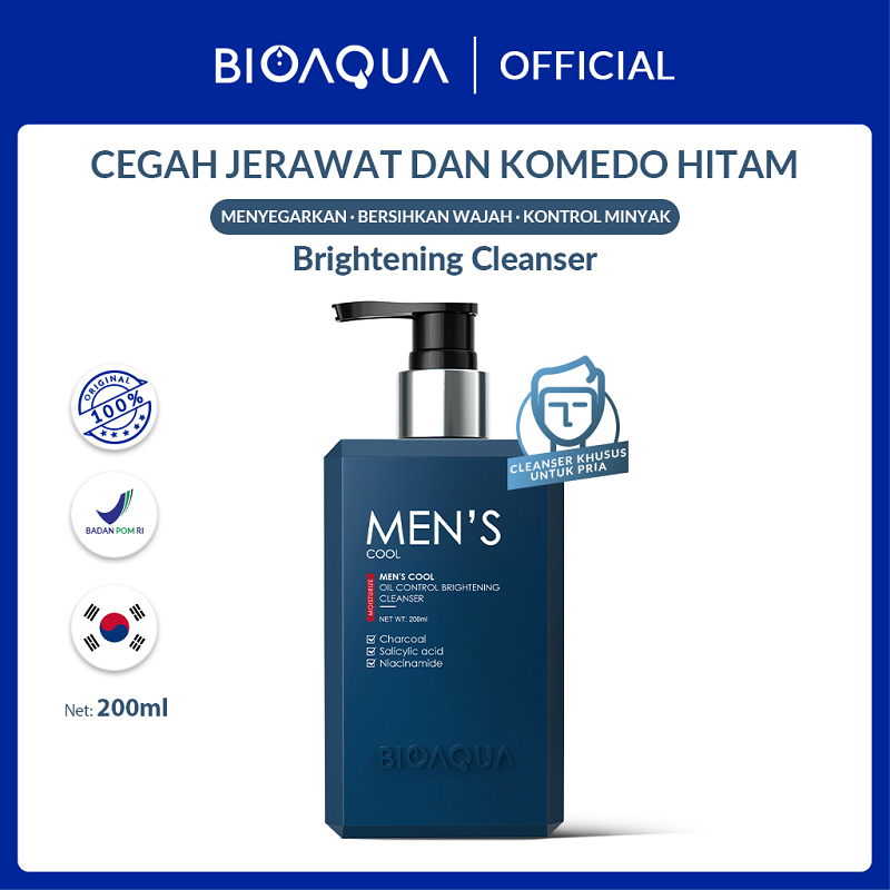 BIOAQUA Men's Skincare | Pencerah Wajah | Oil Control &amp; Memudarkan Bekas Jerawat