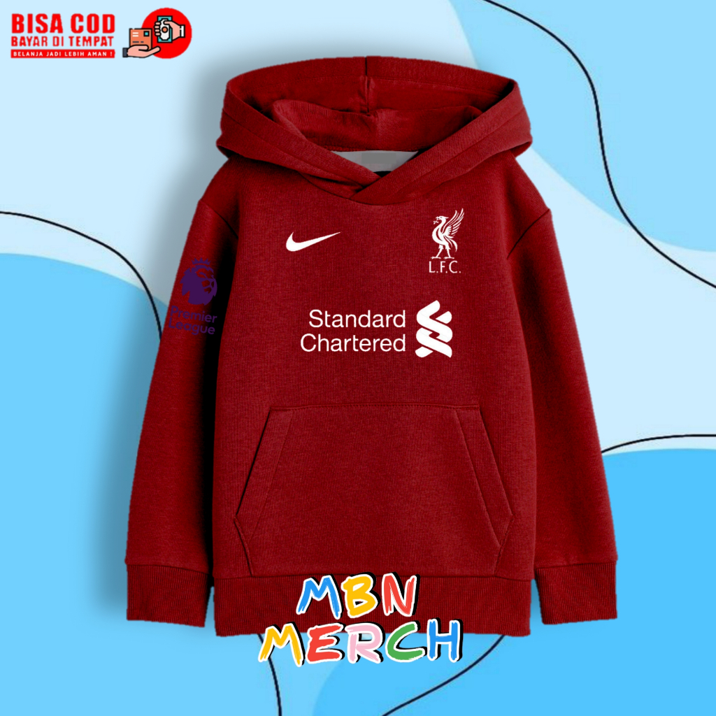 Jaket Hoodie anak laki laki perempuan liverpool
