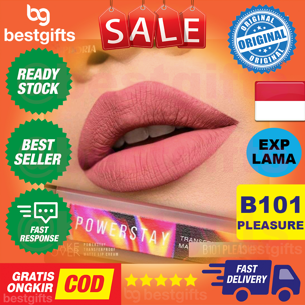 MAKE OVER MAKEOVER EUROPHIA POWERSTAY TRANSFERPROOF MATTE LIP CREAM LIPSTICK LIPSTIK LIP STICK STIK