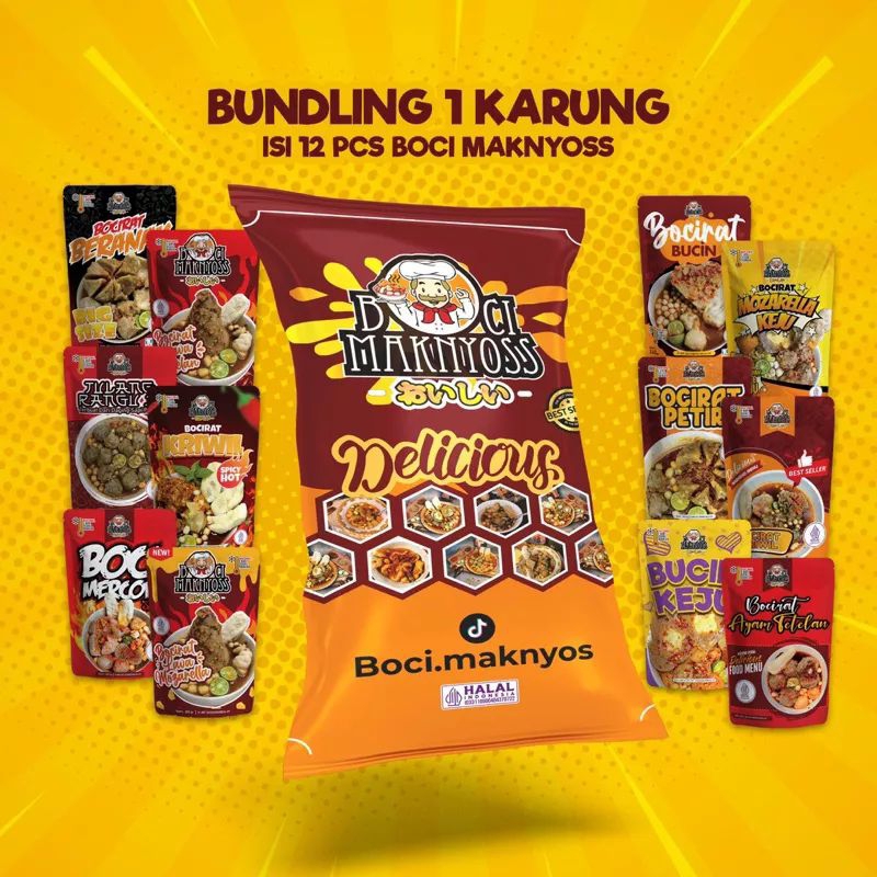 

Paket 1 karung Bocirat Maknyos (12pcs boci maknyos)