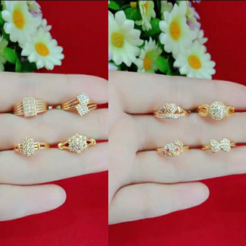 Cincin Berlian xuping cincin permata perhiasan lapis emas 18 k