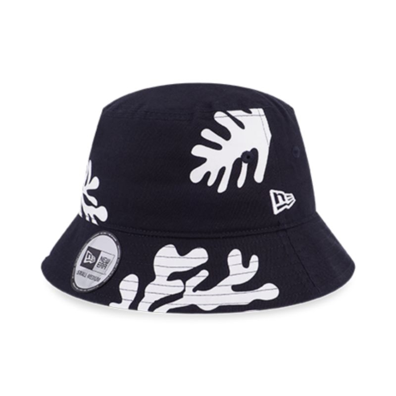 Bucket Hat New Era Cap Plant Leaves Navy Original