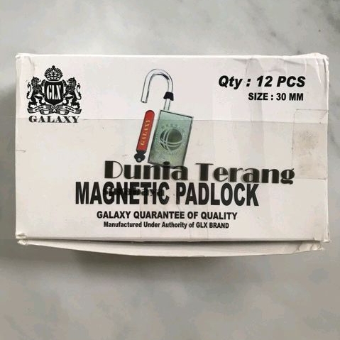 Gembok Magnet GLX uk 30mm - Kunci Gantung 30 mm tanpa lubang u/ Penutup Lubang Kunci Pintu Harmonika