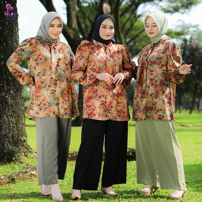 Linalivia Hijab - One set tunik celana Marissa set linalivia setelan fashion modis dan kekinian