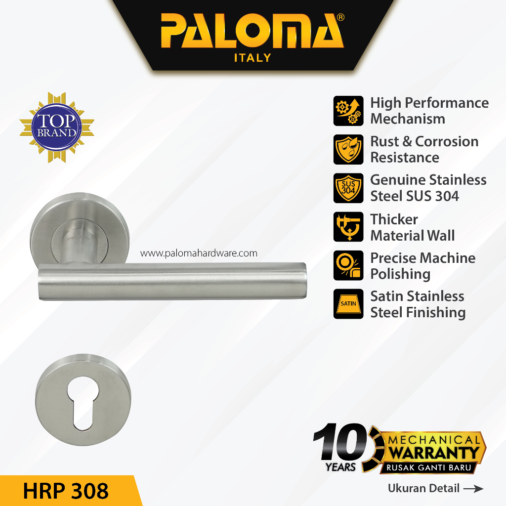 PALOMA HRP 308 Handle Pintu Roses Stainless Steel Lever Gagang Door