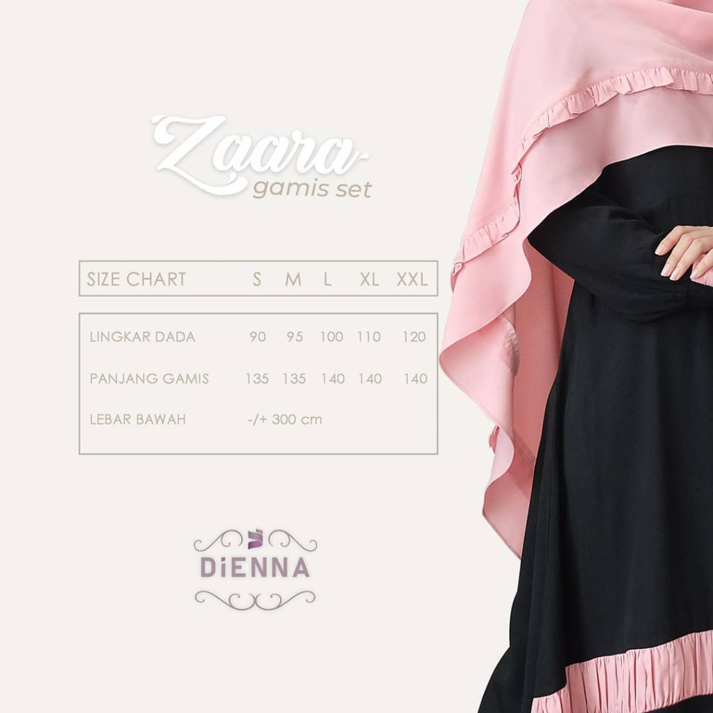 GAMIS SET SYARI ZAARA DIENA - Set Khimar Wollycrepe Kode Zara DIENNA MAYRA KHINKA TORRYBRUCH