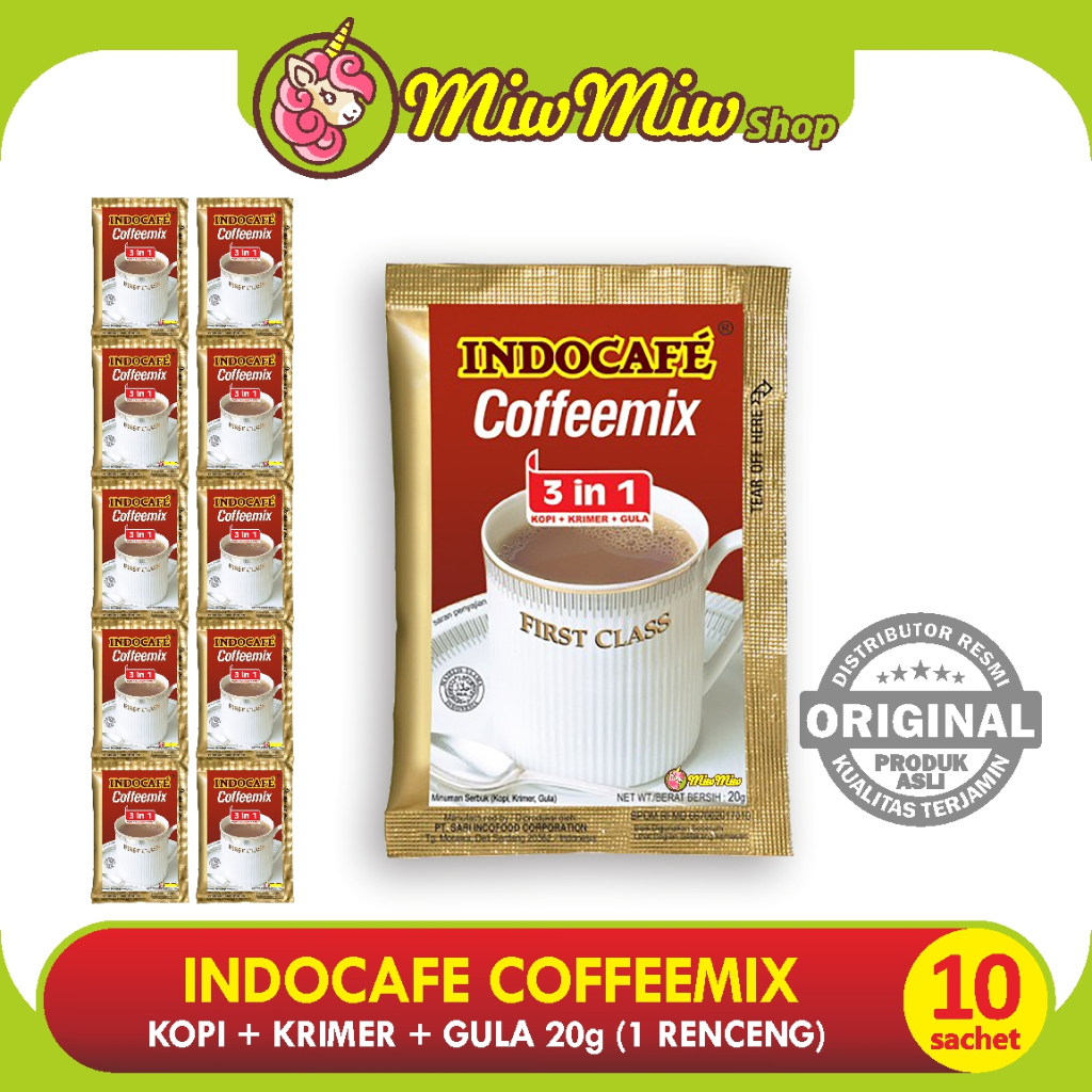 Kopi Indocafe Coffeemix 3 in 1 renceng isi 10 sachet @ 20 gr