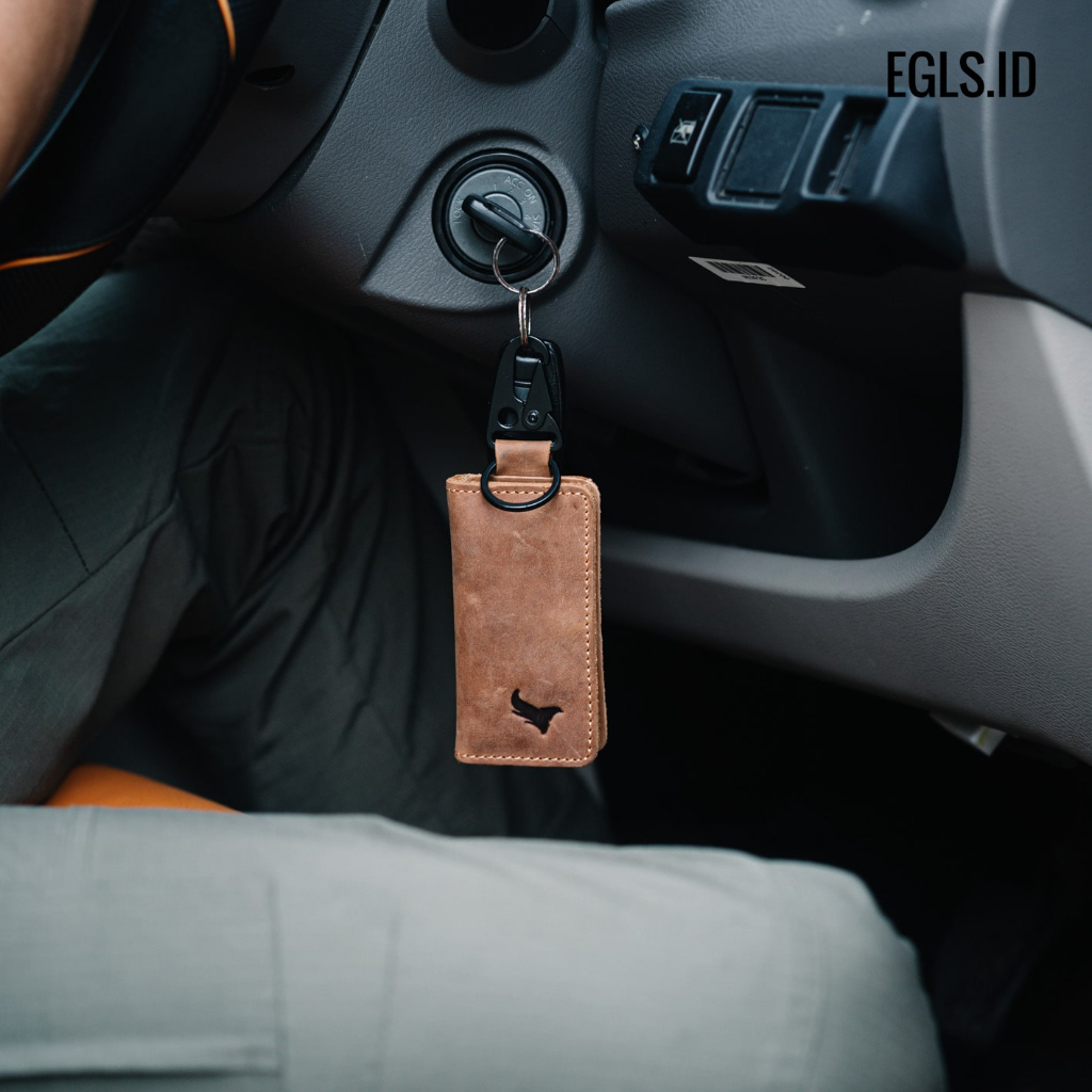 Dompet STNK Full Leather 100% Original Kulit Sapi Asli Kekinian Mobil Motor - ARYA KEY HOLDER CHAIN