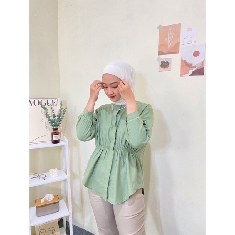 ALYA SHIRT - Kemeja Wanita - Atasan Wanita Oversize - Bahan Crinkle Air Flow