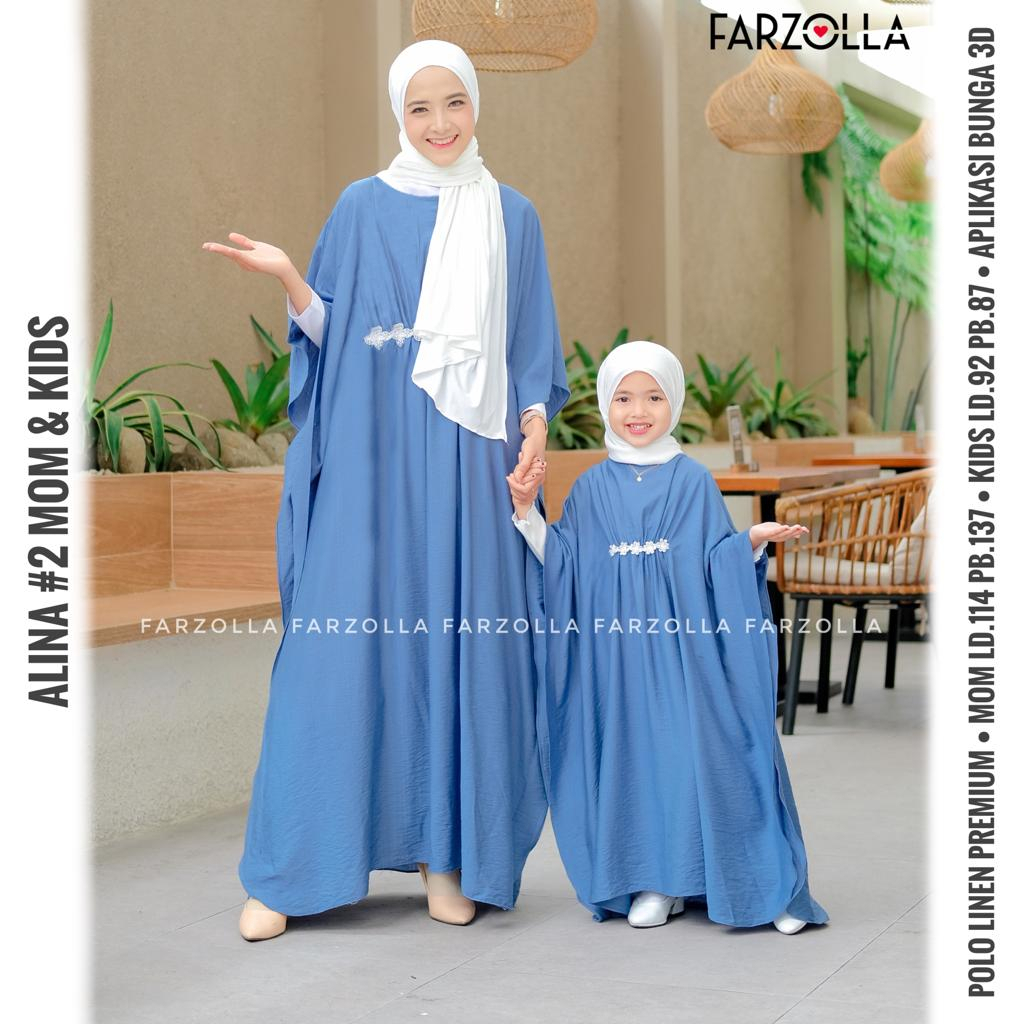 Alina#2 Mom &amp; Kids Kaftan Fashion Muslim Original Produk By Farzolla