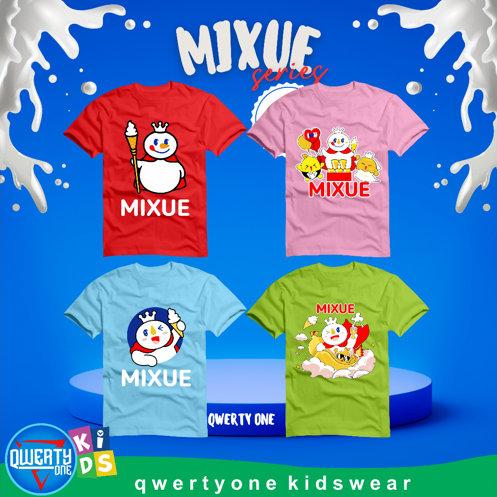 Kaos Anak Distro Karakter Mixue 1-12 Tahun