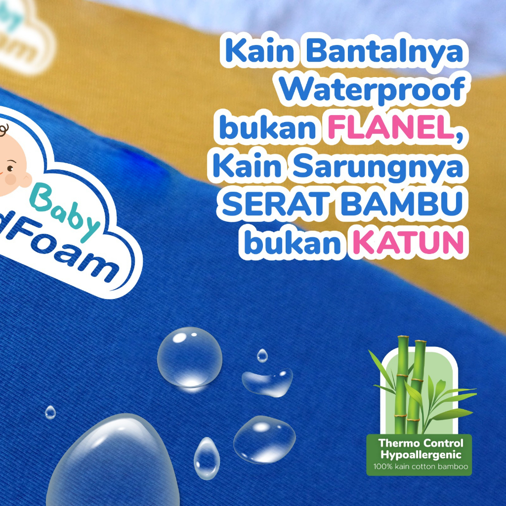 BABY CLOUDFOAM Bantal Anti Peyang Kulit Kacang Hijau Anti Air &amp; Anti Bakteri