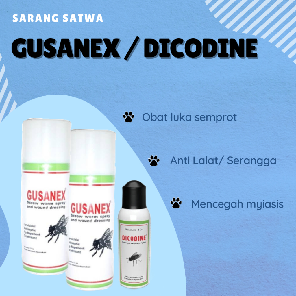 GUSANEX DICODINE OBAT SPAY LUKA ANTI LALAT