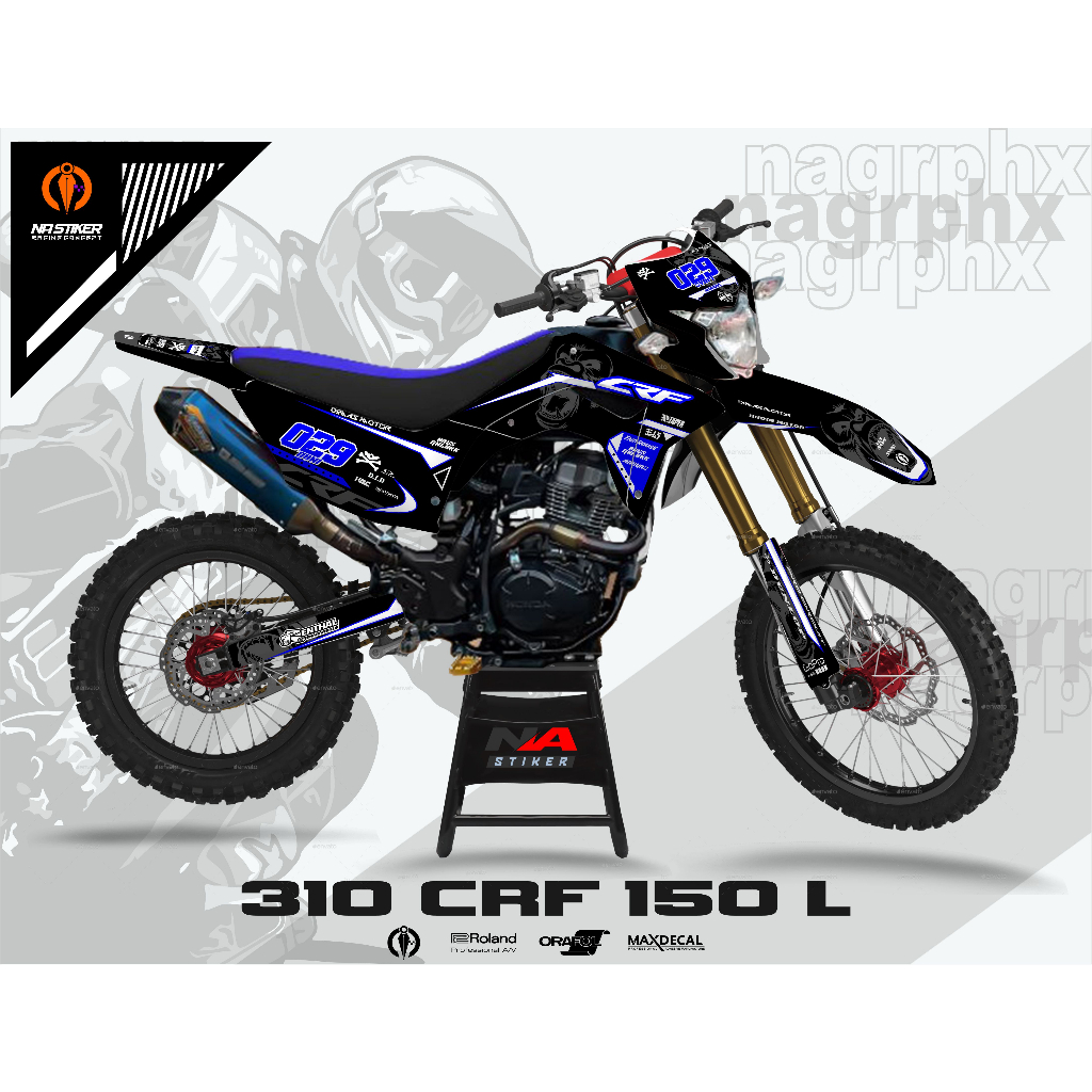 DECAL CRF FULL HOLOGRAM - DECAL CRF 150L HITAM SIMPEL ELEGAN
