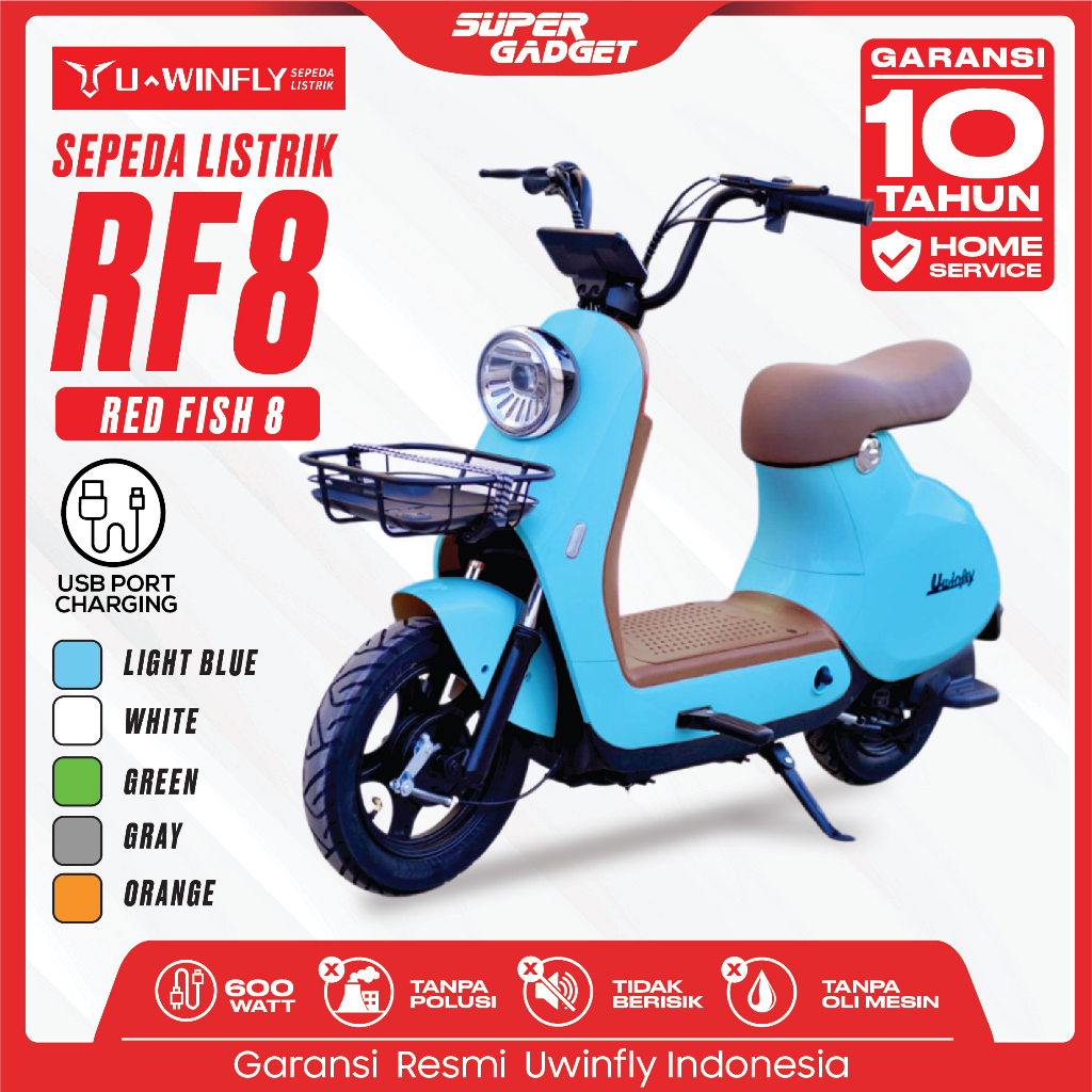 UWINFLY Sepeda Listrik RF8 RF 8 Redfish E-Bike Garansi Resmi