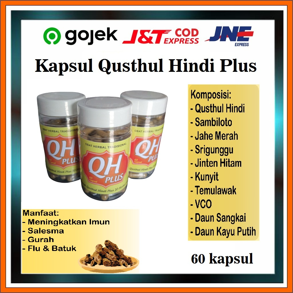 

madu/serbuk/kapsul herbal qusthul hindi QH plus untuk radang paru salesma tenggorokan dll