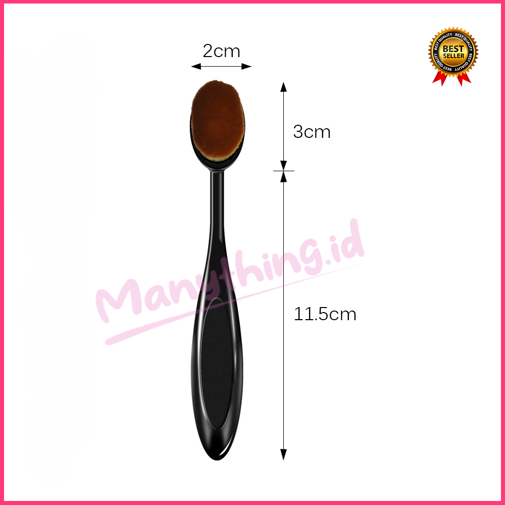 Kuas Oval Foundation Brush Make Up Gagang Hitam Mini Murah foundation blending