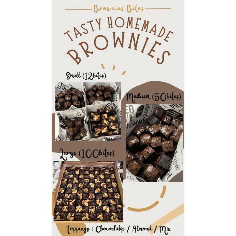 

Brownies Bites with toppings