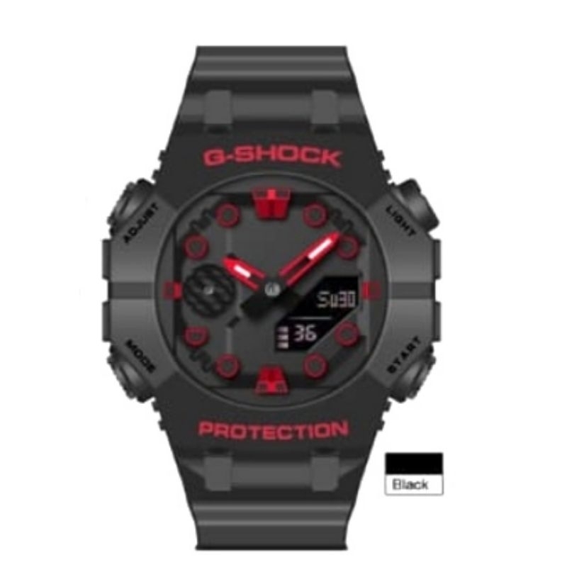 NEW GA-001B JAM TANGAN GSHOCK CASIO WATER RESISTANCE KUARSA RUBBER DUALTIME