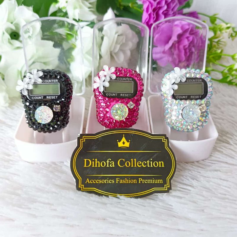 Tasbih digital hias Swarovski oleh2 haji dan umroh termurah