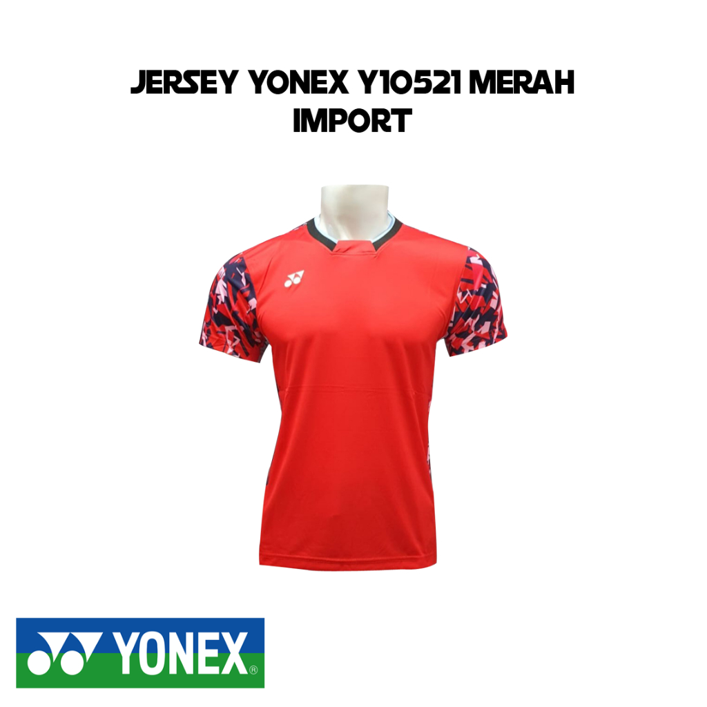 Kaos Olahraga Badminton Bulutangkis Yonex Y10521 Merah