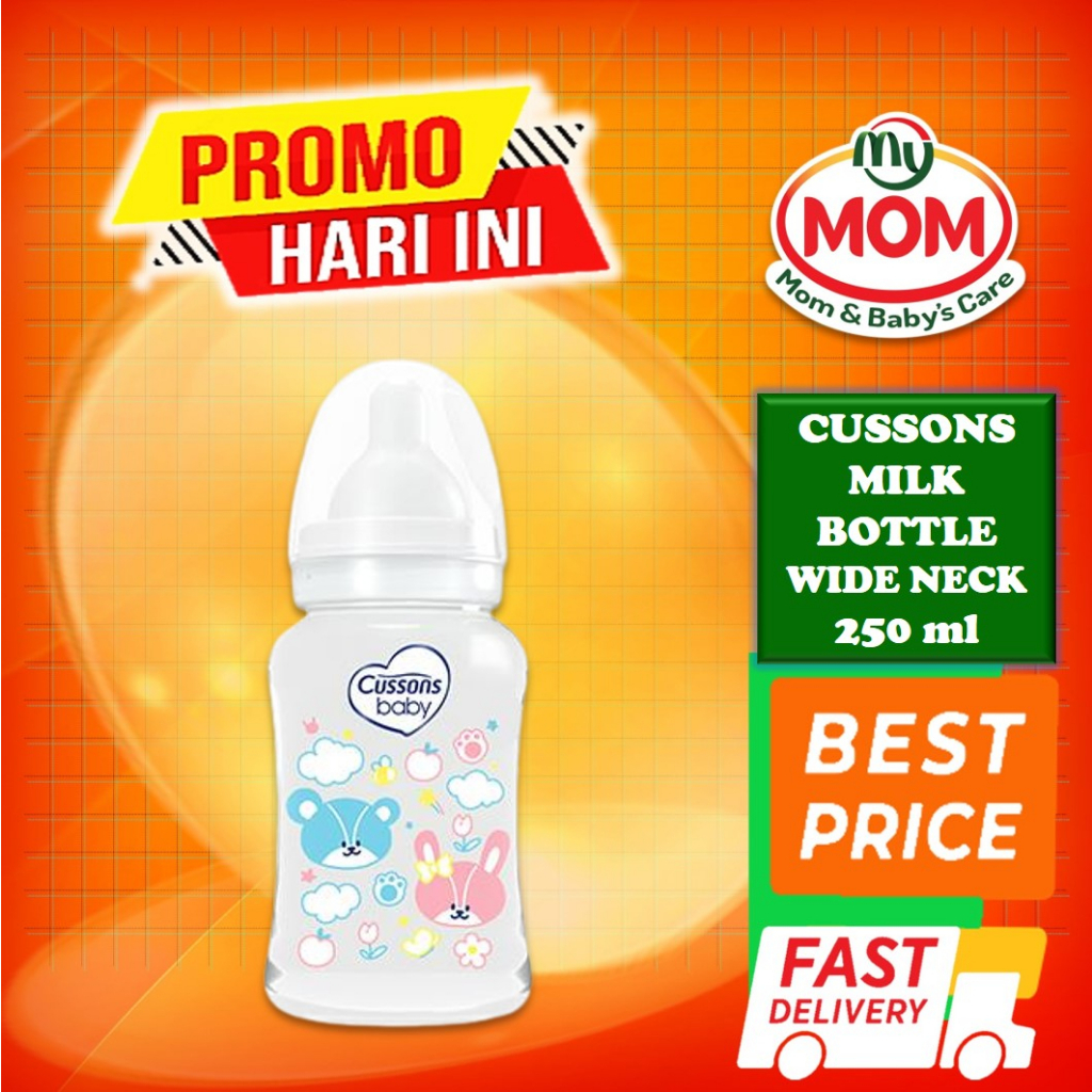 [BPOM] Cussons Milk Bottle PP WIDE NECK 250ml / Cusson Botol Susu Bayi / MYMOM