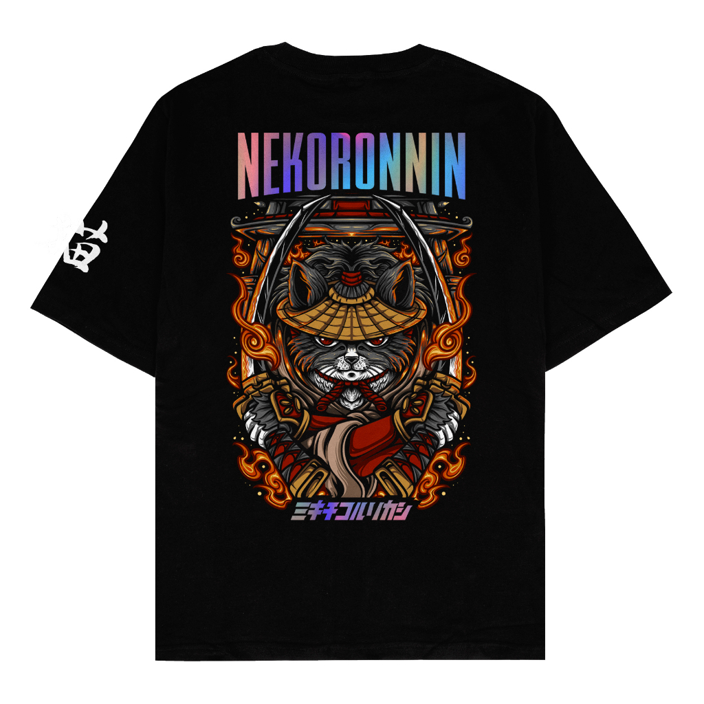 ORI Ngab Kaos Dewasa Reflective Rainbow Nekoronnin Hitam NB060 Unisex Pria Wanita Cotton Combed 24s