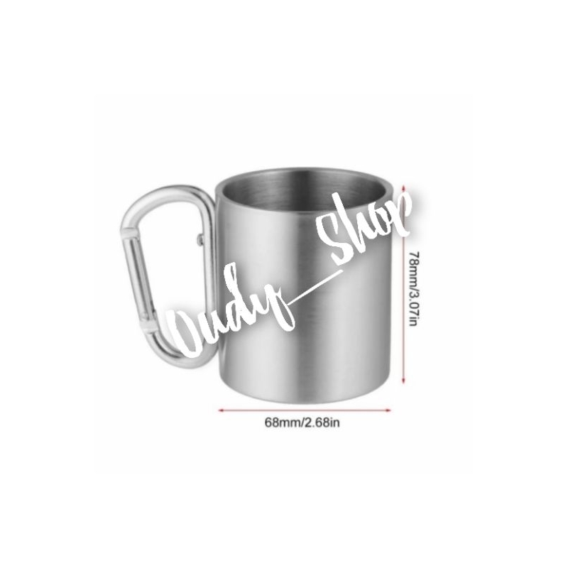 Gelas Carabiner Stainless Cangkir Mug Camping