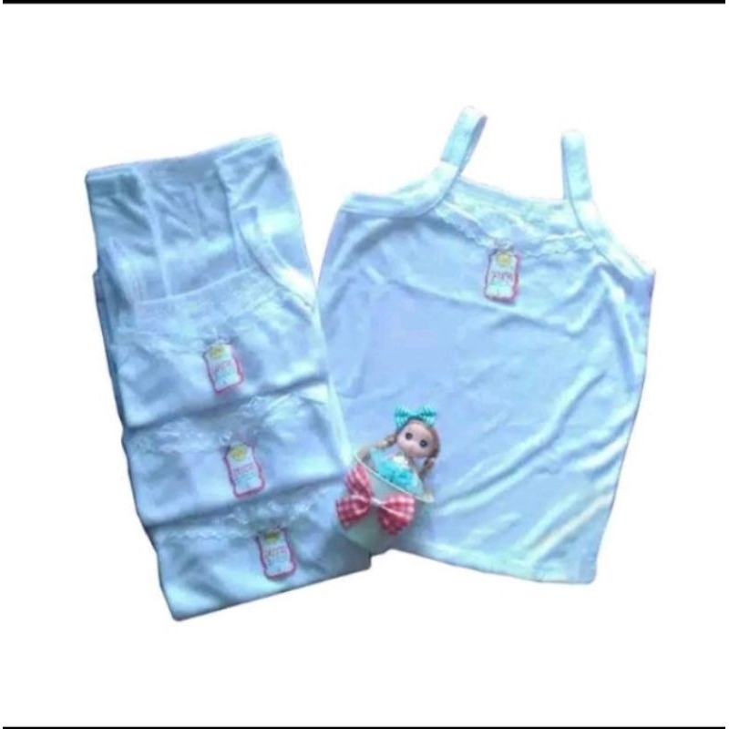 12 pcs kaos dalam anak perempuan usia SD , SMP warna putih