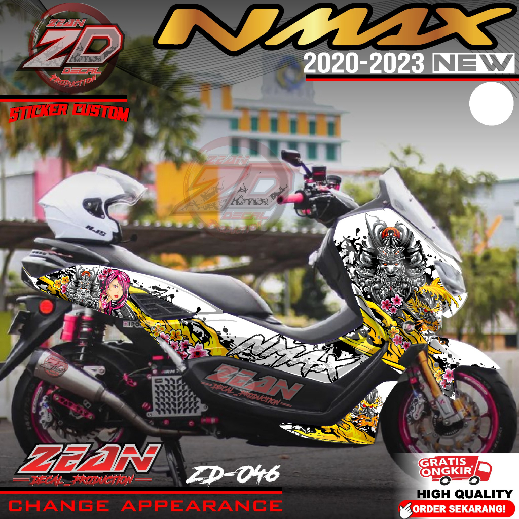 (COD) TERBARU Decal Sticker Yamaha Nmax 155 New 2020 2021 2022 2023 Fullbody - Stiker Maxi Nmax New Full body Motif Racing  Design Samurai Jepang ZD 46