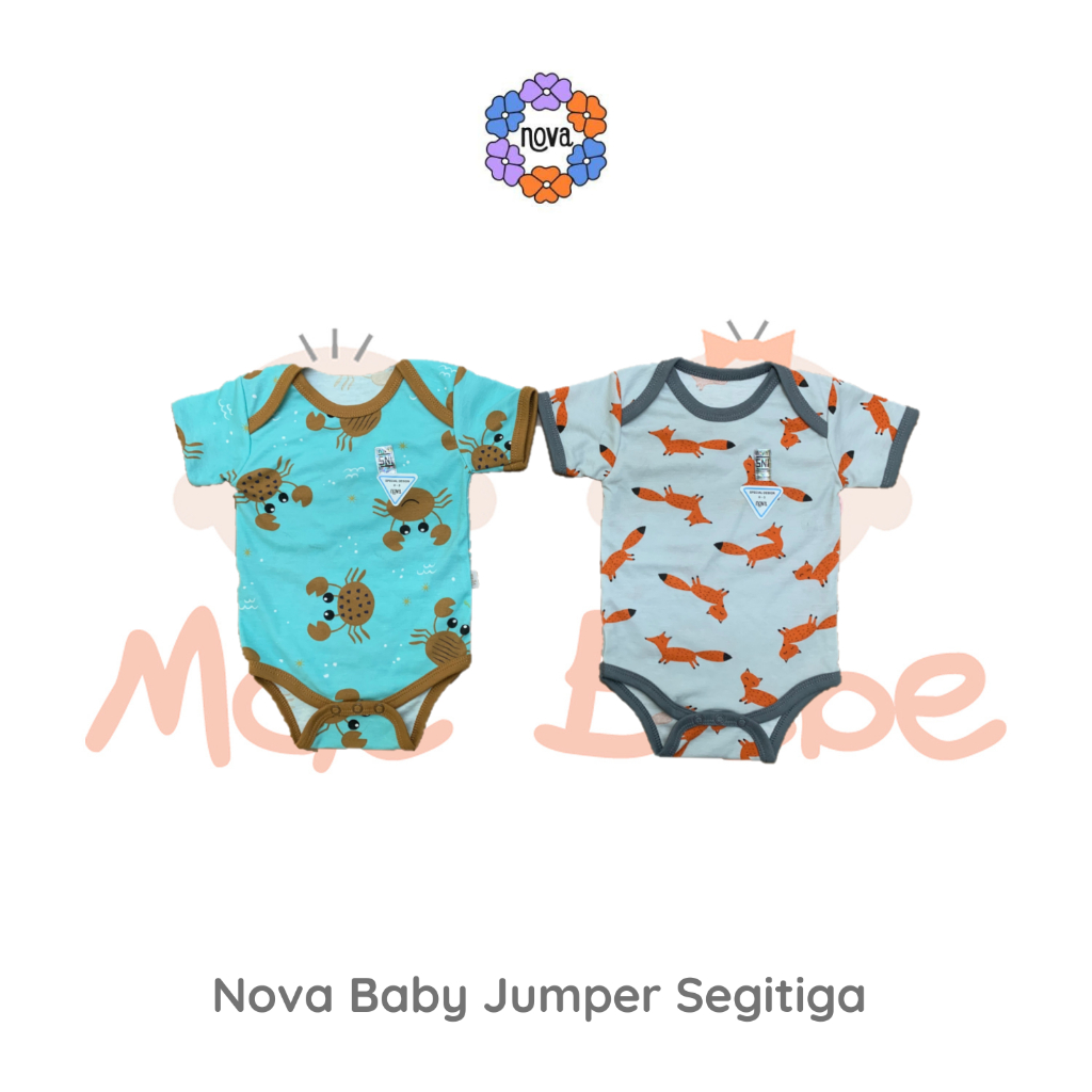 [Size 0-9m] Nova Baby Jumper Segitiga Motif Bayi Perempuan &amp; Laki - Laki