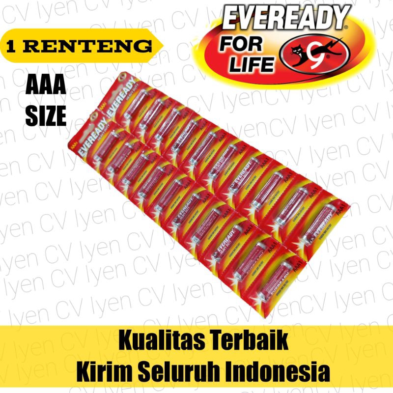 Baterai Eveready AAA 1 renteng isi 20 biji / Baterai A3 1 renteng / baterai eveready /