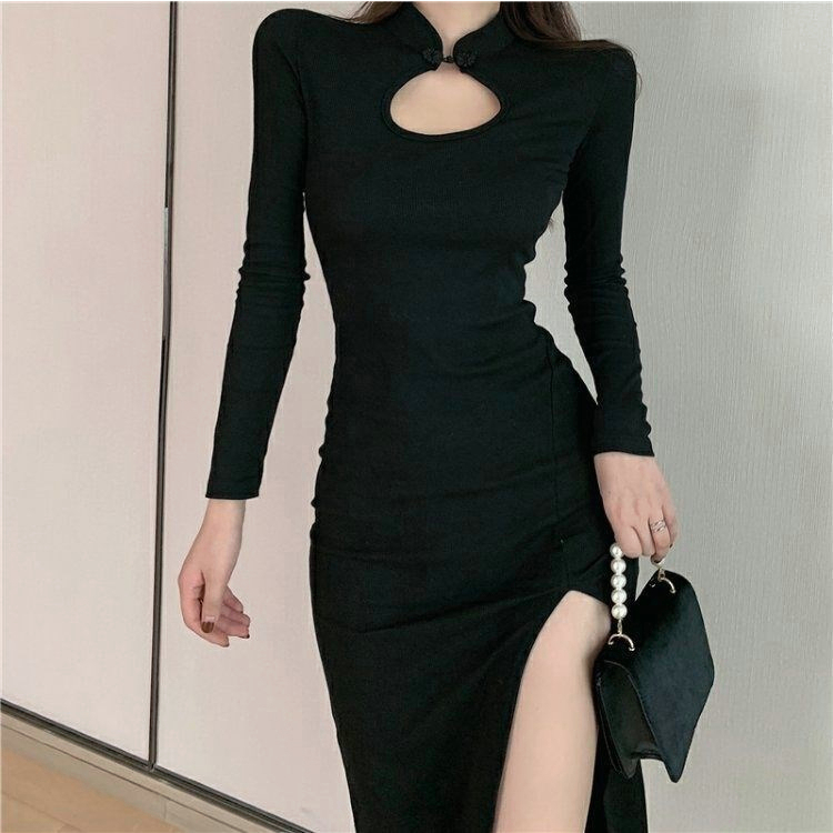 Dress Mini BodyCon Dress Sexy Dress Lengan PANJANG Korean Style Elegan Dress SILK MATERIAL COMFORTABLE ELEGANT