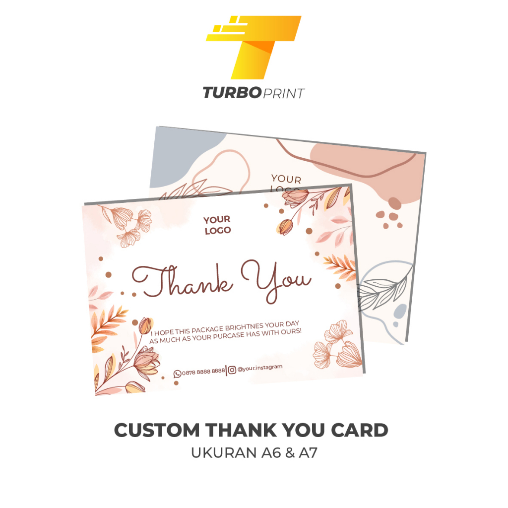 Cetak Kartu Ucapan Thank You Card Greetings Card Custom Cetak Print Murah