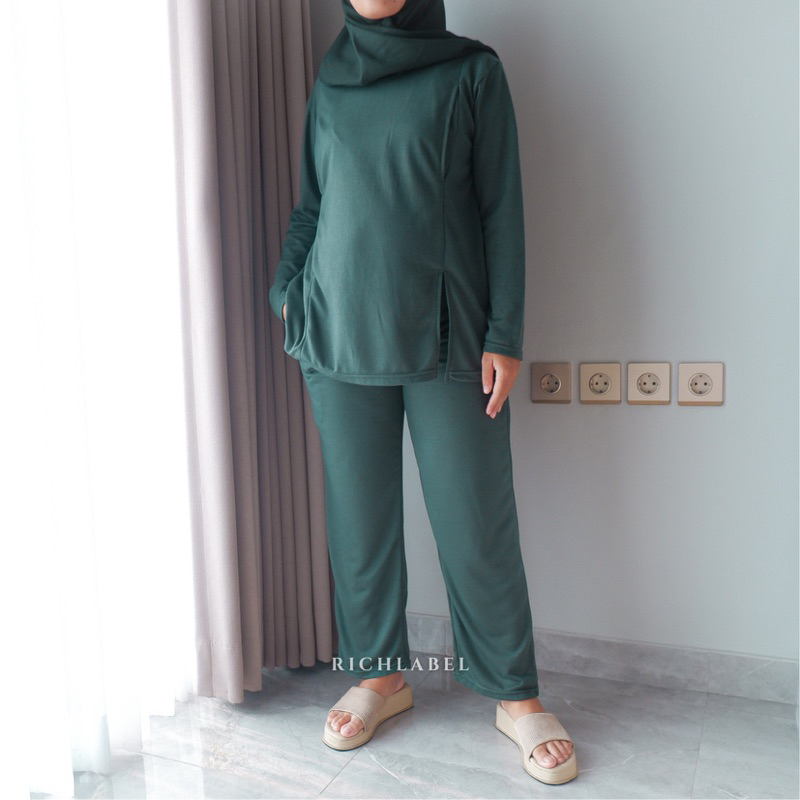 Baju Setelan Menyusui KIARA ONE SET Bukaan Samping Kanan Kiri Babyterry - BUSUI KIARA ONE SET