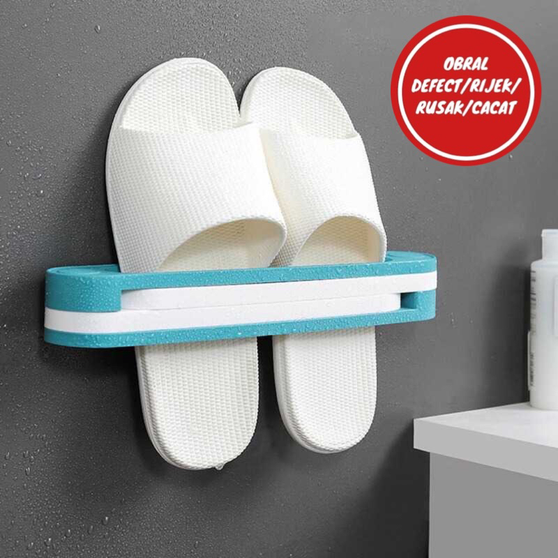 [OBRAL RIJEK] Rak Sepatu 3 in 1 Slipper Wall Hanging Folding Rack - HW31