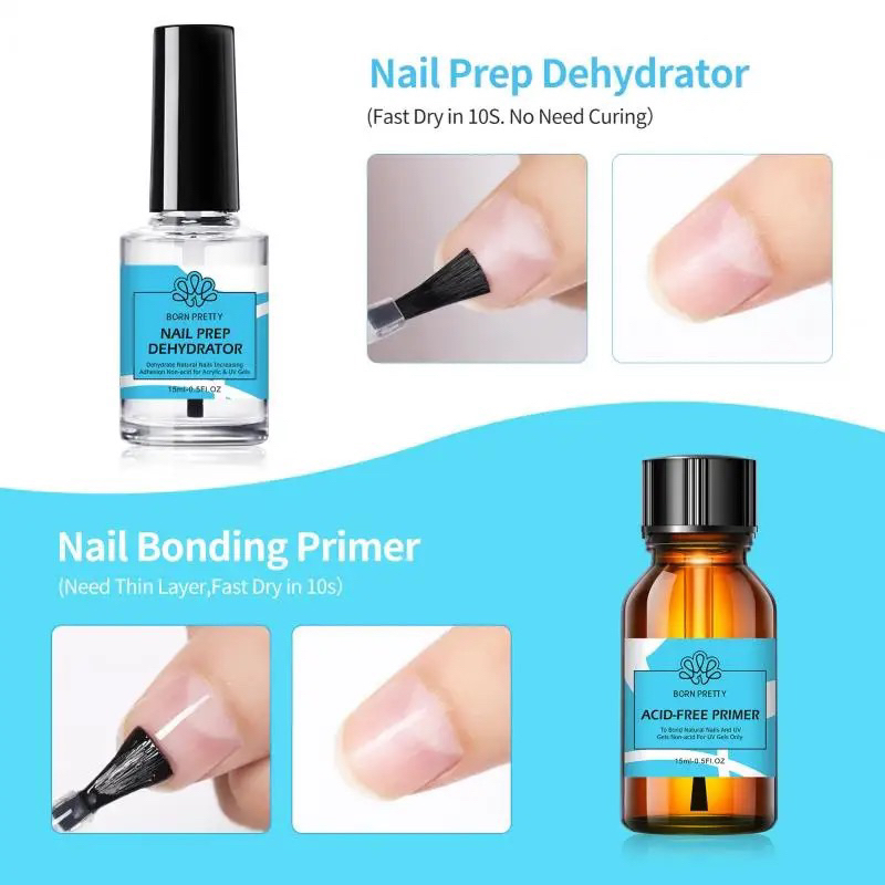 BORN PRETTY Nail-Primer dan Nail Prep Dehydrator 15ml