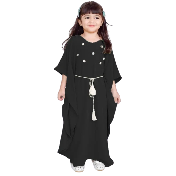 Baju Anak Umur 4 Tahun Sampai 10 Tahun Terbagus 2023 Kids Syar'i Anak Balita Kaftan Abaya Terbaru AISYAH KAFTAN Bahan Crinkle Airflow Premium Adem Dan Lembut Nyaman Buat Anak -Anak Variasi Bunga Mutiara Dan Ikat Pinggang Usia Anak 4,5,6,7,8,9,10 Tahun