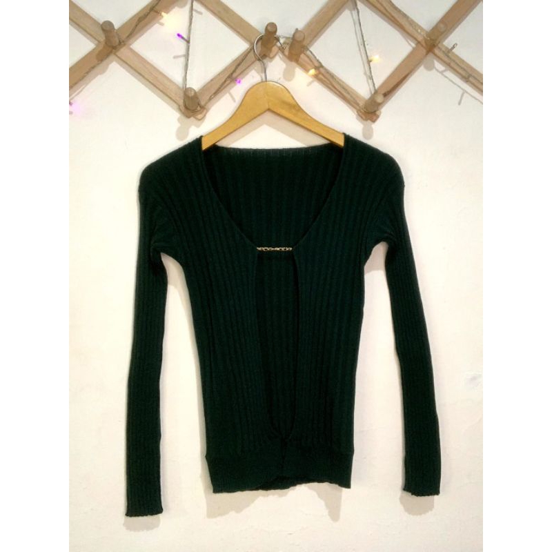 Cardigan rajut rantai/Eloise ribbed cardigan