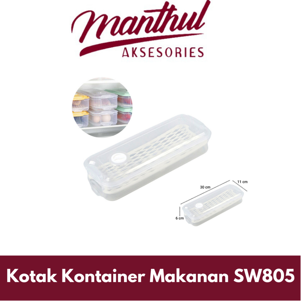 Kotak Kontainer Makanan Kulkas Kitchen Storage Food Box with Drain Hole - SW805