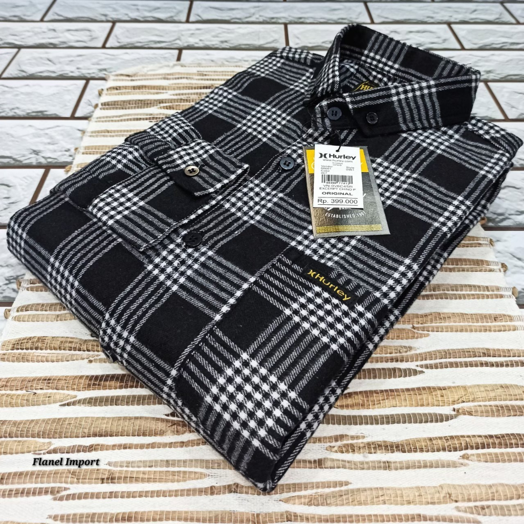 Kemeja flanel surfing pria lengan panjang Aleejoe65 SIZE M L &amp; XL