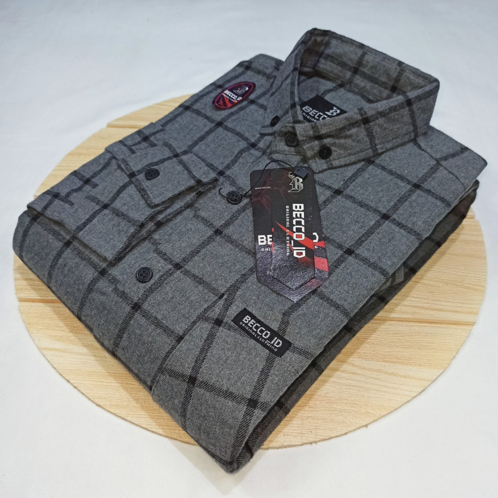 Kemeja flanel surfing pria lengan panjang M L &amp; XL Aleejoe65