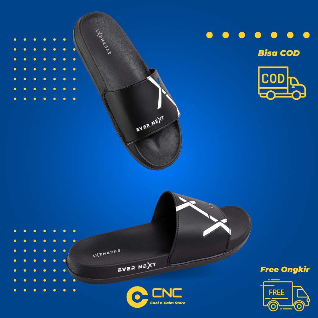 Sendal Sandal Slippers Slipper Sliper Slip On Slop Pria Wanita Cewek Cowok Cewe Cowo Masa Kini Selop Terbaru Slide Laki Laki Dewasa Original Branded Casual Kasual Kekinian Karet Kece Keren Distro Empuk dan Ringan Fashion Flip Flop Polos Evernext EVES01