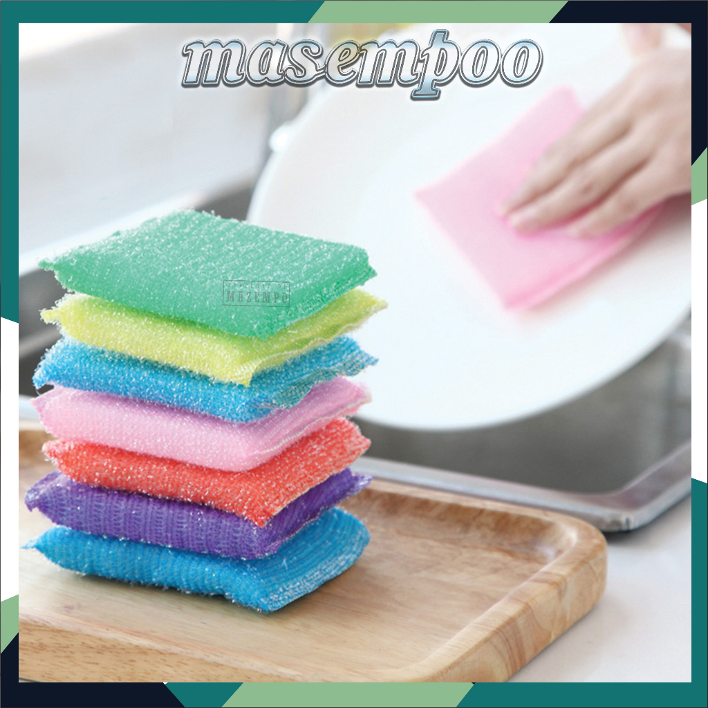 Spons Cuci Piring Sabut Warna Warni Serbaguna Masempo