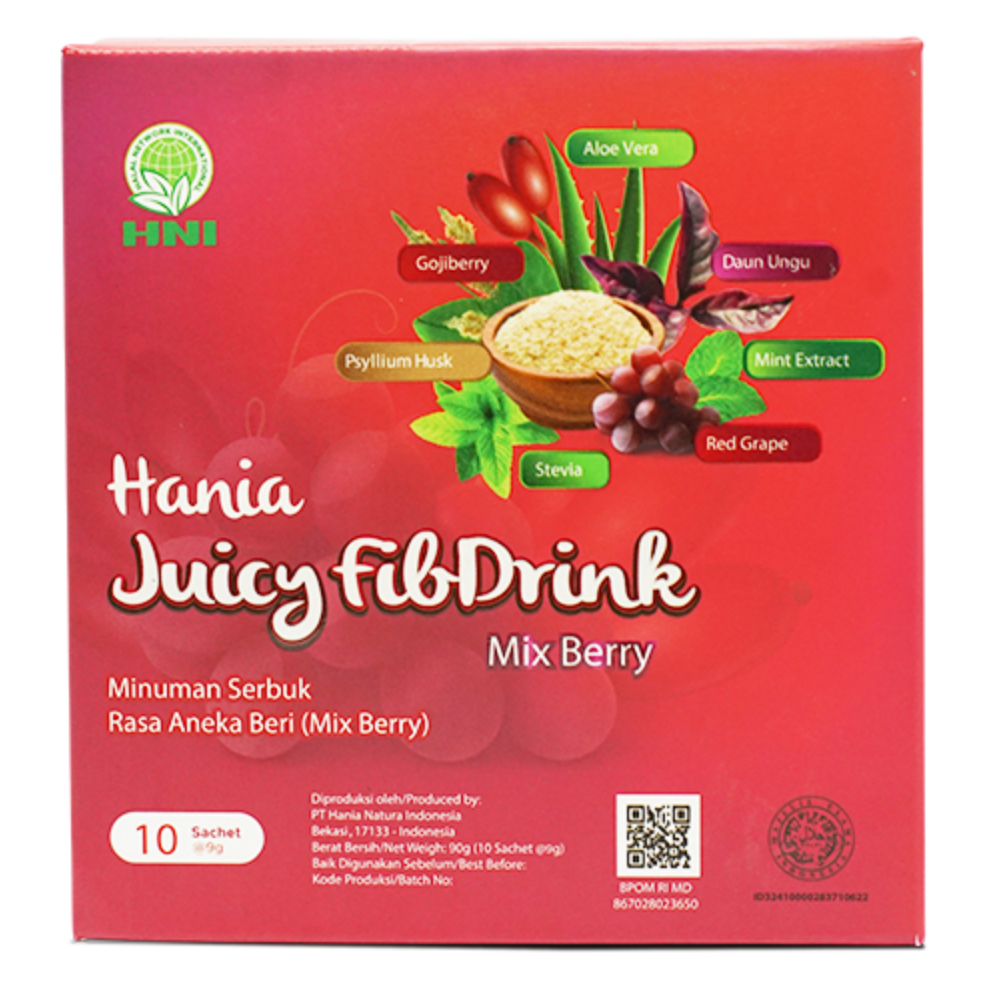 

Hania Juicy Fibdrink Mix Berry - 10 sachets @ 9 gr