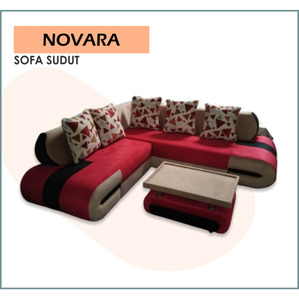 SOFA SUDUT NOVARA  / SOFA SUDUT L MINIMALIS MURAH BERGARANSI
