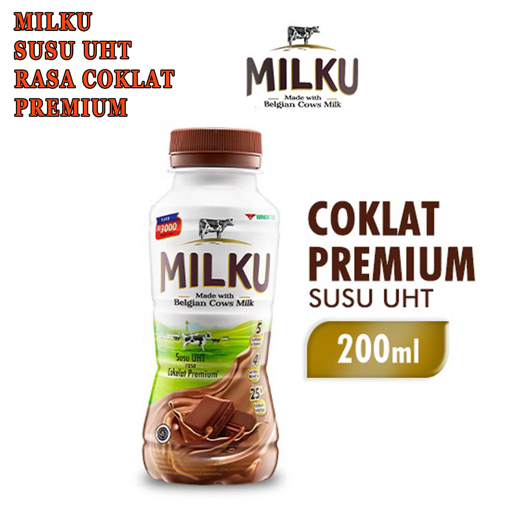 Susu UHT* Milku* Rasa Coklat Premium* 200ml