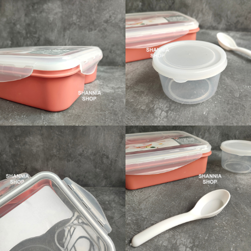 S30 Lunch Box 4 Sekat Tempat Bekal Bento KOTAK MAKAN SIANG ANAK SEKAT EMPAT DENGAN MANGKOK SUP