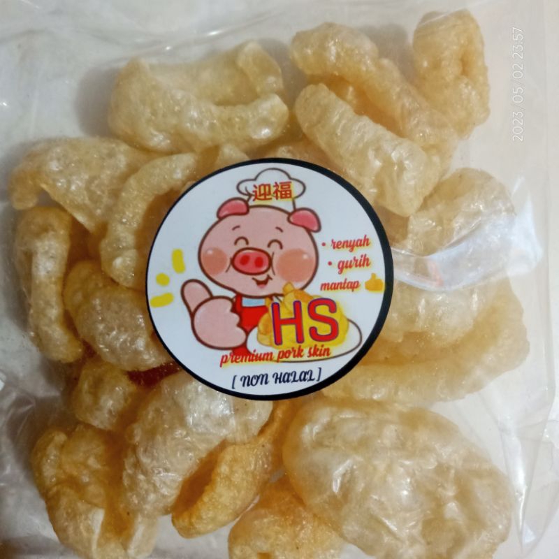 

kerupuk kulit babi premium 40gram hrga per 2bkgs