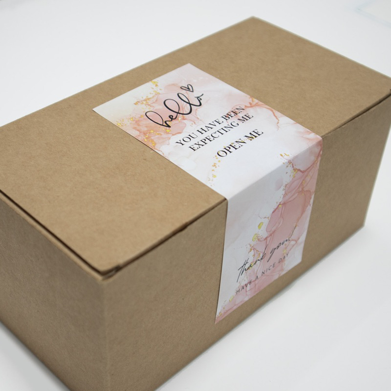 

(1pc) Stiker segel Open Me Size 6x15 cm Hello Open Me Sticker Thank You Dekorasi Dus Box Kemasan